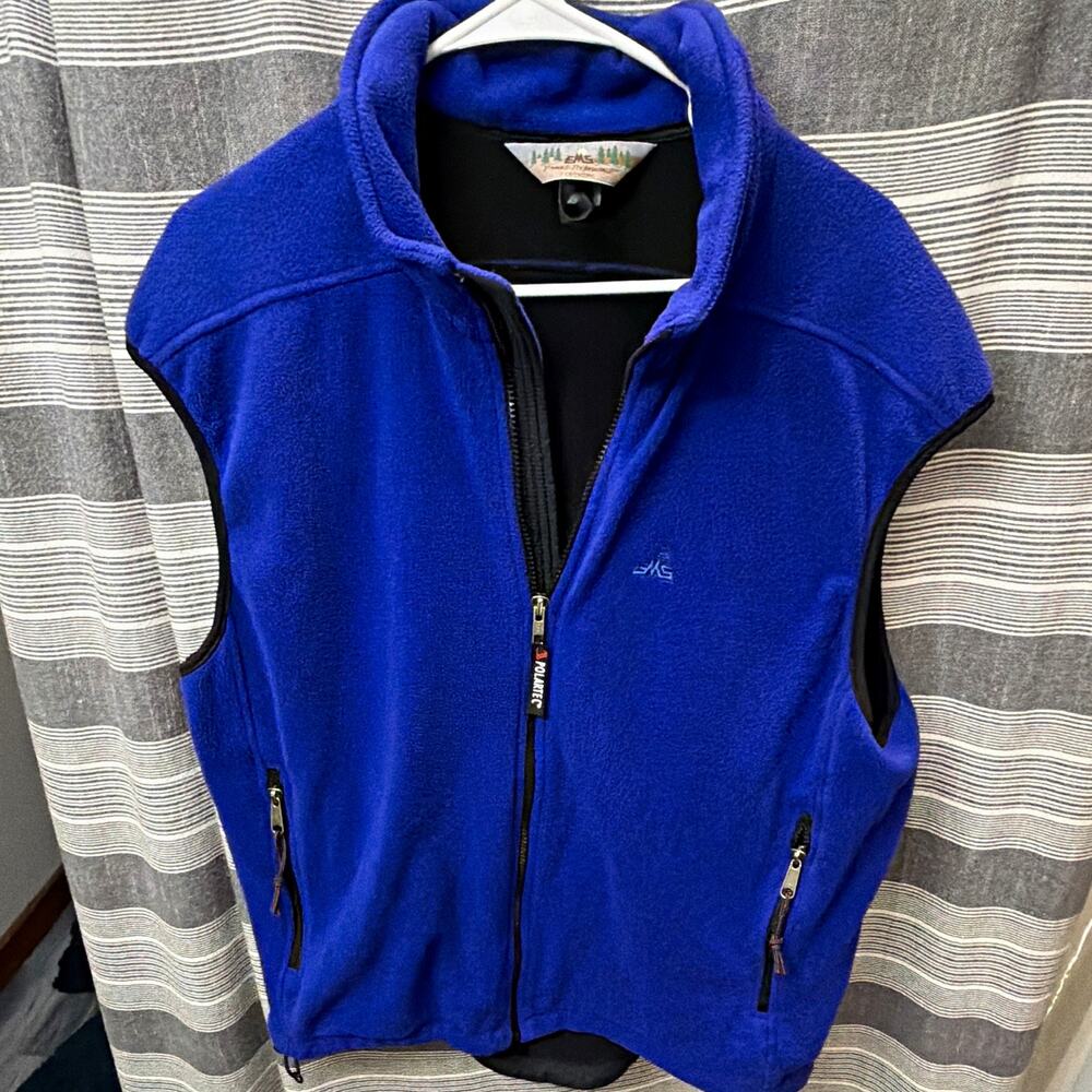 Vintage EMS Eastern Mountain Sports Men’s L Blue Polartec Fleece Vest USA Made